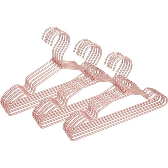 30Pack Non Slip 32CM Gold Copper Light Wire Metal Hanger
